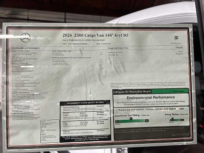 2026 Mercedes-Benz Sprinter 2500 Standard Roof I4 Diesel 144 RWD