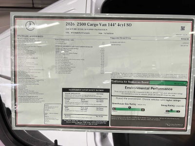 2026 Mercedes-Benz Sprinter 2500 Standard Roof I4 Diesel 144 RWD