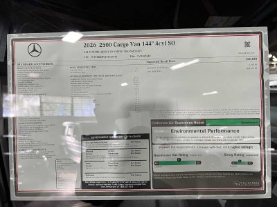 2026 Mercedes-Benz Sprinter Cargo 2500 Standard Roof I4 Diesel 144 RWD