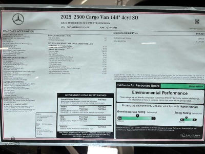 2025 Mercedes-Benz Sprinter Cargo Van 2500 Standard Roof I4 Diesel 144" RWD