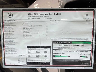 2026 Mercedes-Benz Sprinter Cargo 2500 Standard Roof I4 Diesel 144 RWD