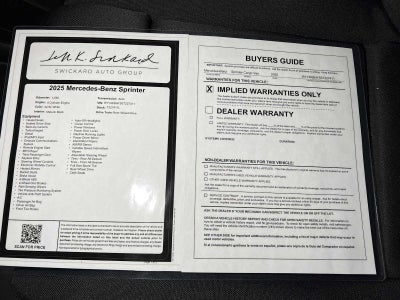 2025 Mercedes-Benz Sprinter Cargo Van 2500 Standard Roof I4 Diesel 144 RWD