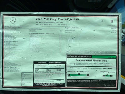 2026 Mercedes-Benz Sprinter 2500 Standard Roof I4 Diesel 144 RWD