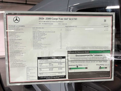 2026 Mercedes-Benz Sprinter 2500 Standard Roof I4 Diesel 144 RWD