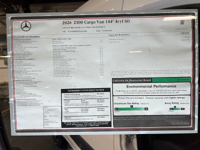 2026 Mercedes-Benz Sprinter Cargo 2500 Standard Roof I4 Diesel 144 RWD