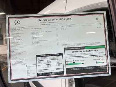 2026 Mercedes-Benz Sprinter Cargo 2500 Standard Roof I4 Diesel 144 RWD
