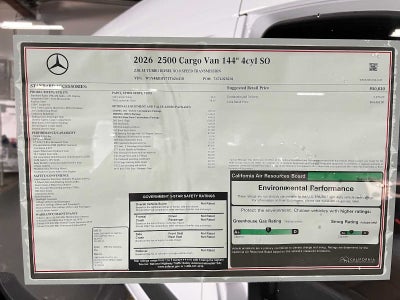 2026 Mercedes-Benz Sprinter Cargo 2500 Standard Roof I4 Diesel 144 RWD