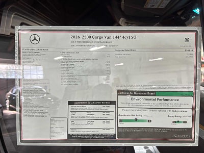 2026 Mercedes-Benz Sprinter 2500 Standard Roof I4 Diesel 144 RWD