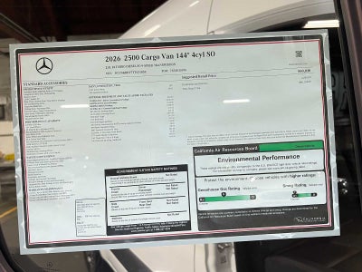 2026 Mercedes-Benz Sprinter Cargo 2500 Standard Roof I4 Diesel 144 RWD