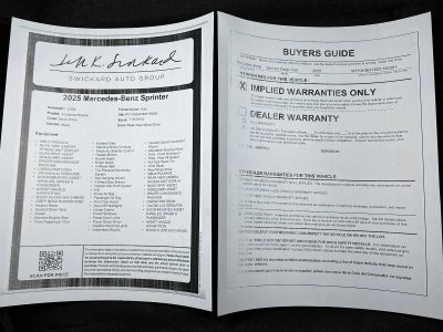 2025 Mercedes-Benz Sprinter Cargo Van 2500 Standard Roof I4 Diesel 144" RWD
