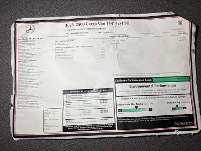 2025 Mercedes-Benz Sprinter Cargo Van 2500 Standard Roof I4 Diesel 144 RWD