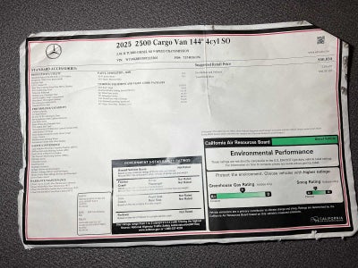 2025 Mercedes-Benz Sprinter Cargo 2500 Standard Roof I4 Diesel 144 RWD