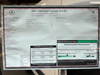 2025 Mercedes-Benz Sprinter Cargo Van 2500 Standard Roof I4 Diesel 144" RWD