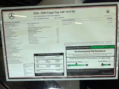 2026 Mercedes-Benz Sprinter Cargo 2500 Standard Roof I4 Diesel 144 RWD