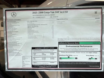2025 Mercedes-Benz Sprinter Cargo Van 2500 Standard Roof I4 Diesel 144" RWD