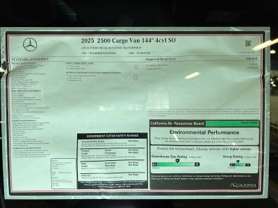 2025 Mercedes-Benz Sprinter Cargo Van 2500 Standard Roof I4 Diesel 144" RWD
