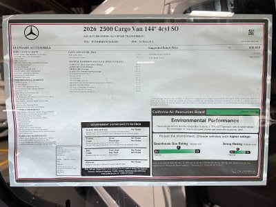 2026 Mercedes-Benz Sprinter Cargo 2500 Standard Roof I4 Diesel 144 RWD