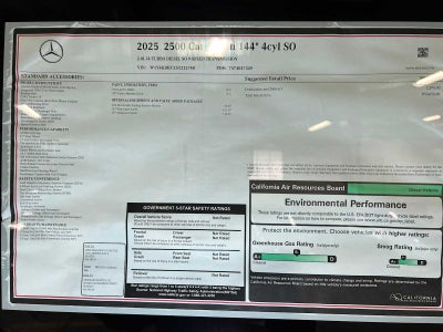 2025 Mercedes-Benz Sprinter Cargo Van 2500 Standard Roof I4 Diesel 144" RWD