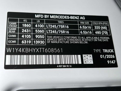 2026 Mercedes-Benz Sprinter 2500 Standard Roof I4 Diesel 144 RWD