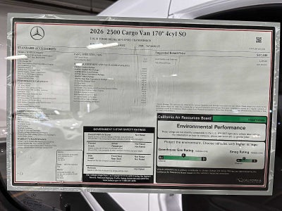 2026 Mercedes-Benz Sprinter 2500 High Roof I4 Diesel 170 RWD