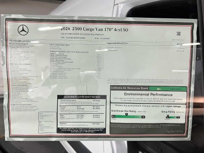2026 Mercedes-Benz Sprinter 2500 High Roof I4 Diesel 170 RWD