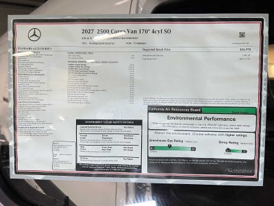 2027 Mercedes-Benz Sprinter Cargo 2500 High Roof I4 Diesel 170 RWD