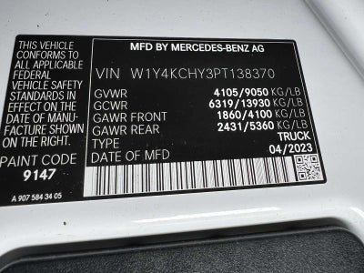 2023 Mercedes-Benz Sprinter Cargo 2500 High Roof I4 Diesel 170 RWD