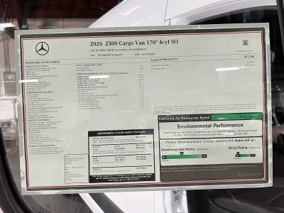 2026 Mercedes-Benz Sprinter 2500 High Roof I4 Diesel 170 RWD
