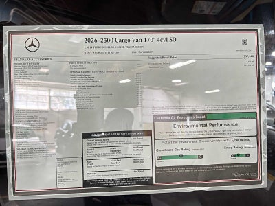 2026 Mercedes-Benz Sprinter 2500 High Roof I4 Diesel 170 RWD