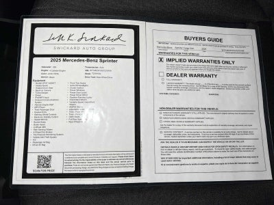 2025 Mercedes-Benz Sprinter Cargo Van 2500 High Roof I4 Diesel 170 RWD