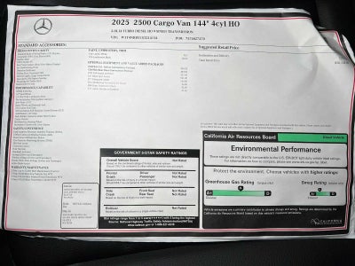 2025 Mercedes-Benz Sprinter Cargo Van 2500 Standard Roof I4 Diesel HO 144" RWD