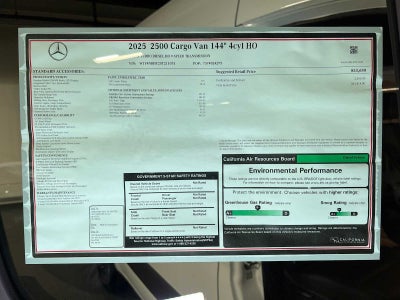 2025 Mercedes-Benz Sprinter Cargo Van 2500 Standard Roof I4 Diesel HO 144" RWD