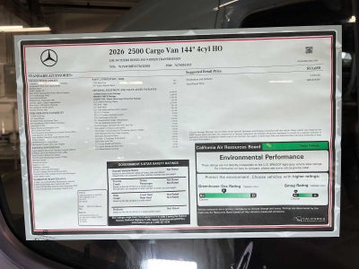 2026 Mercedes-Benz Sprinter Cargo 2500 Standard Roof I4 Diesel HO 144 RWD