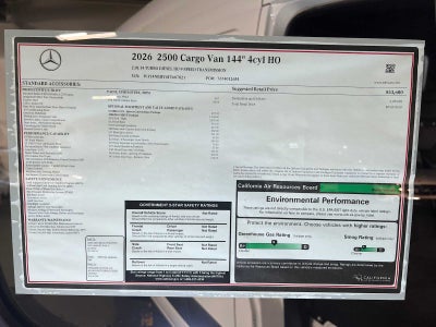 2026 Mercedes-Benz Sprinter 2500 Standard Roof I4 Diesel HO 144" RWD