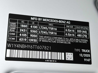 2026 Mercedes-Benz Sprinter 2500 Standard Roof I4 Diesel HO 144 RWD