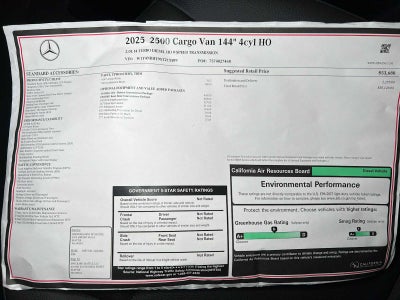 2025 Mercedes-Benz Sprinter Cargo Van 2500 Standard Roof I4 Diesel HO 144" RWD