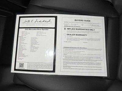 2025 Mercedes-Benz Sprinter Cargo Van 2500 Standard Roof I4 Diesel HO 144 RWD