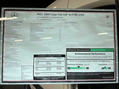 2025 Mercedes-Benz Sprinter Cargo Van 2500 Standard Roof I4 Diesel HO 144" AWD