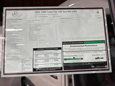 2026 Mercedes-Benz Sprinter 2500 Standard Roof I4 Diesel HO 144" AWD