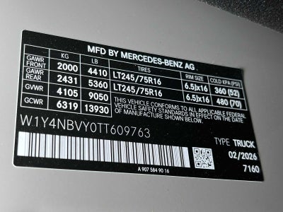 2026 Mercedes-Benz Sprinter 2500 Standard Roof I4 Diesel HO 144 AWD