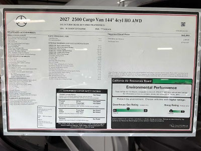 2027 Mercedes-Benz Sprinter Cargo 2500 Standard Roof I4 Diesel HO 144 AWD