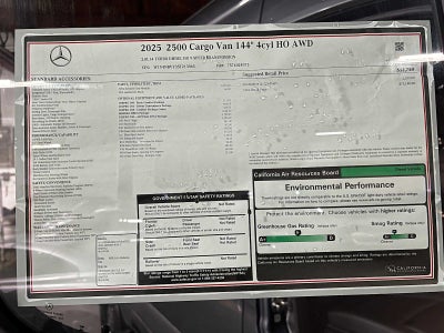 2025 Mercedes-Benz Sprinter Cargo Van 2500 Standard Roof I4 Diesel HO 144 AWD