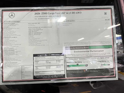 2026 Mercedes-Benz Sprinter 2500 Standard Roof I4 Diesel HO 144" AWD