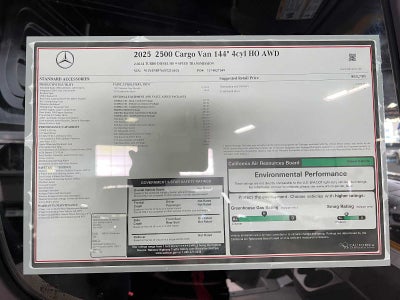 2025 Mercedes-Benz Sprinter Cargo Van 2500 Standard Roof I4 Diesel HO 144 AWD