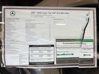 2027 Mercedes-Benz Sprinter Cargo 2500 Standard Roof I4 Diesel HO 144 AWD