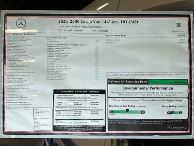 2026 Mercedes-Benz Sprinter 2500 Standard Roof I4 Diesel HO 144" AWD