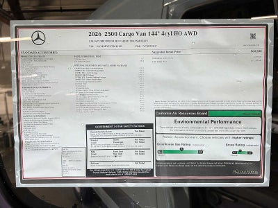 2026 Mercedes-Benz Sprinter Cargo 2500 Standard Roof I4 Diesel HO 144 AWD