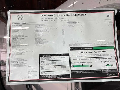 2026 Mercedes-Benz Sprinter 2500 Standard Roof I4 Diesel HO 144" AWD