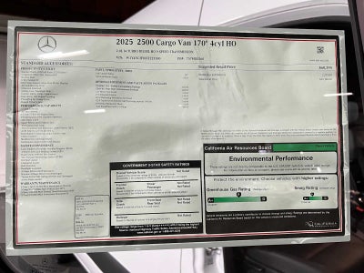 2025 Mercedes-Benz Sprinter Cargo Van 2500 High Roof I4 Diesel HO 170 RWD