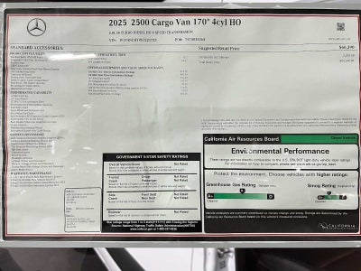 2025 Mercedes-Benz Sprinter Cargo Van 2500 High Roof I4 Diesel HO 170 RWD